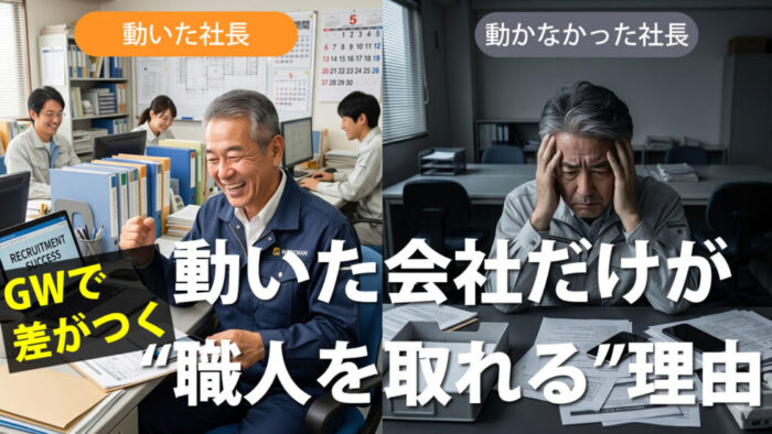GWで差がつく！動いた会社だけが“職人を取れる”理由
